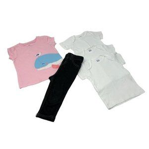 Baby‎ Girl's  Navy Blue Pants, Pink Shirt & 3 New T-shirts - Size 12 Month